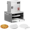 Produktbild: VEVOR elektrische Pizzateigpresse mit 15,24 cm Gebäck-Pressplatte, Brotpresse aus Edelstahl, kommerzielle Formmaschine mit einstellbarer Dicke & 100 Stk. Pergamentpapier, Pizza-Teigrolle