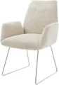 Produktbild: DELIFE Polsterstuhl Zoa-Flex, Kufengestell Edelstahl Cord Beige