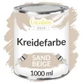 Produktbild: Creative Deco Beige Kreidefarbe 1000 ml | Möbellack, Möbelfarbe ohne Schleifen | Für Landhaus, Vintage-Stil, Decoupage, Möbel-Renovierung | Matt Abwaschbar | Wisch- und Gradient-Effekt möglich