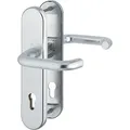 Produktbild: HOPPE Haustür Eingangstür Drückergarnitur PARIS - DIN-Norm Entfernung 92mm, silber eloxiert, Langschild Profilzylinder für Türstärke 77-82mm, ohne Kernziehschutz, Prüfung: RC2 nach EN 1906, 1 Stück Sicherheitsbeschlag