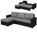 Produktbild: Ecksofa - schwarz-grau - Liegefunktion Sofa Wohnlandschaft Couch