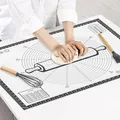 Produktbild: Silikon Backmatte Extra groß 80x60cm, Größe Antihafte Silikonmatte mit Messung, Teigmatte, Backenunterlage für Ofen, Ausrollmatte für Teig Fondant Gebäck von KITCHENRAKU KR (Grau)