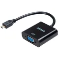 Produktbild: Akasa Micro-HDMI zu VGA-Konverter | FHD 1080p | Gold & vernickelt | 15 cm | AK-CBHD21-15BK | geeignet für Raspberry Pi 4, GoPro Hero 7, Laptop