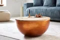 Produktbild: riess-ambiente Couchtisch ORIENT STORAGE Ø60cm natur / kupfer · Wohnzimmertisch mit Stauraum (Einzelartikel, 1-St), Metall-Korpus · rund · mit Fach · Hammerschlag Design · Handarbeit