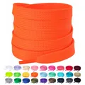 Produktbild: Olukssck 2 Paar Flache Schnürsenkel, 10 mm breite Reißfeste Schuhbänder für Sneakers, Sportschuhe, Turnschuhe, Freizeitschuhe, Orange, 120cm