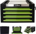 Produktbild: Werkzeugkiste 4 Schubladen ca. 68 x 46 cm leer grün Aufsatz Werkzeugkasten