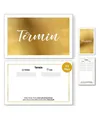Produktbild: Frank Paperman Terminplaner Terminkarten gold, Heißfolienprägung gold, 1 Termin je Terminzettel, Visitenkartenformat 5,5 x 8,5 cm, Querforamt