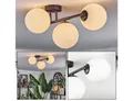 Produktbild: hofstein Deckenleuchte Deckenlampe aus Metall/Glas in Schwarz/Milchglas/Weiß, ohne Leuchtmittel, Deckenleuchte im Retro/Vintage-Design (Schirme Ø 15 cm), 3 x G9