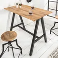 Produktbild: Massiver Bartisch CASTLE 120cm Wildeiche natur Stehtisch Industrial Design