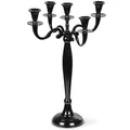 Produktbild: Gräfenstayn® Kerzenleuchter 1, 3 oder 5-armig Kerzenständer - Verschiedene Größen - Leuchter Kandelaber in Silber, Schwarz, Weiß oder Gold (M, Schwarz)