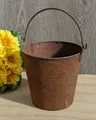 Produktbild: Eimer 15cm h. aus Metall in Edelrost Blumentopf Garten Topf Landhaus Pflanztopf