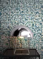 Produktbild: Newroom Vliestapete Timba Blue Tapete Geometrisch Leicht Glänzend,Labyrinth,Muster, Blau Tapete Grafisch Leicht Glänzend - Geometrisch Türkis Weiß Glamour Modern Labyrinth Muster für Wohnzimmer Schlafzimmer Flur, modern