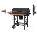 Produktbild: Tarrington House Holzkohlegrill Louisiana, Grillfläche 71 x 35 cm, klappbare Seitenablagen, fahrbar, Stahl/Holz, schwarz