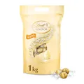 Produktbild: Lindt LINDOR Schokoladen Kugeln weiß | ca. 80 mit zartschmelzender Füllung | Großpackung, Pralinen-Geschenk, Schokoladengeschenk, 1kg