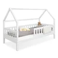 Produktbild: Ehrenkind® Hausbett Lille | Kinderbett mit abnehmbaren Rausfallschutz aus Massivholz FSC® zertifziert | Hausbett 80x160 | Kinderbett 80x160 Weiß