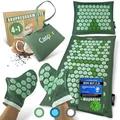 Produktbild: Akupressurmatte Set mit Kissen, Tasche, Massagehandschuhe, akupunktur matte, Entspannung geschenk, massagematte, akkupressmatte Hilfe bei Verspannungen, Rückenschmerzen - Caspor®