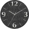 Produktbild: ARTland Glas Wanduhr Funkzuhr - silberne Zeiger Granitoptik Größe: 30x30 cm