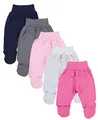 Produktbild: TupTam Baby Unisex Hose mit Fuß Bunte 5er Pack, Farbe: Mädchen 5, Größe: 68