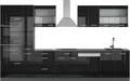 Produktbild: Küchenzeile Vicco R-Line Schwarz Hochglanz/Anthrazit 350 cm mit Hochschrank, ohne Arbeitsplatte, Model 40968