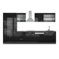 Produktbild: Vicco Küchenzeile R-Line, Schwarz Hochglanz/Anthrazit, 350 cm mit Hochschrank, ohne Arbeitsplatte, zur flexiblen Erweiterung durch zusätzliche Module geeignet