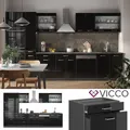 Produktbild: Küchenzeile R-Line Solid Anthrazit Schwarz 350 cm modern Küchenschränke Vicco