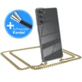 Produktbild: Für Samsung Galaxy S21 FE 5G Handyhülle zum Umhängen Kordel Tasche Kette Gold