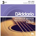 Produktbild: D'Addario A-Git.Saiten EJ26-3D 11-52 Phosphor Bronze 3er Set