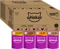 Produktbild: Whiskas Adult 1+ Katzennassfutter Geflügel Auswahl in Gelee, 120 Portionsbeutel, 120x85g (1 Großpackung) – Hochwertiges Katzenfutter nass, für ausgewachsene Katzen