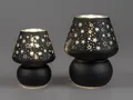 Produktbild: 2er Set LED Tischlampen FESTIVAL schwarz mit Sternen H. 15 + 20cm Formano W25