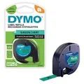Produktbild: DYMO Schriftband LetraTag 91224 S0721640, 12 mm, schwarz auf grün, 1 St.