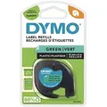 Produktbild: DYMO Original LetraTag Etikettenband | schwarz auf grün | 12 mm x 4 m | selbstklebendes Kunststoffetiketten | für LetraTag-Beschriftungsgerät