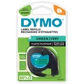 Produktbild: DYMO Original LetraTag Etikettenband | schwarz auf grün | 12 mm x 4 m | selbstklebendes Kunststoffetiketten | für LetraTag-Beschriftungsgerät