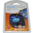 Produktbild: DYMO Etiketten 4m Schriftband LetraTag 91224 schwarz auf grün skl. 12mm, Selbstklebend, Rückseitenschlitzung (Easy Peel), Abwischbar