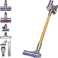 Produktbild: Dyson V8 Absolute Silber-Gelb 476547-01 Akku-Zyklon-Staubsauger 21.6V inkl. Ladegerät, Zyklon-Technik, inkl. Akku, Beutellos