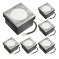 Produktbild: ledscom.de 6x LED Pflasterstein Bodeneinbauleuchte NEOLUM für außen, IP67, eckig, 10 x10cm, inkl. GX53 Leuchtmittel, 51lm, warmweiß