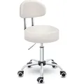 Produktbild: TRESKO® Rollhocker mit Lehne 150 kg Beige | Arbeitshocker höhenverstellbar 46-58 cm | Drehhocker mit Rollen | Bürostuhl Hocker Drehstuhl Kosmeti... - Beige