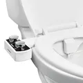 Produktbild: VEVOR Bidetaufsatz ultradünner Toilettensitz-Aufsatz mit 2 einziehbaren Düsen & einstellbarem Wasserdruck, nicht elektrischer Kaltwassersprüher für die Wasserwäsche vorne & hinten WC-Aufsatz
