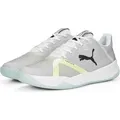 Produktbild: PUMA Accelerate Turbo Nitro II Handballschuhe Unisex puma white/puma black/fizzy light/nitro blue 41 - Grau - 41