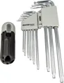 Produktbild: MASTERPROOF PROFESSIONAL TRX Stiftschlüsselsatz 9-tlg. T10 15 20 25 27 30 40 45 50 mit T-Halter, Chrom Vanadium