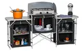 Produktbild: BERGER XL Campingküche faltbar | leichte Outdoor Camping Küche mit rollbarer Alu-Arbeitsplatte, Windschutz & Tragetasche | Stabiler Faltschrank mit Aluminiumgestell & verschließbaren Staufächern