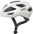 Produktbild: ABUS Rennradhelm Macator - sportiver Fahrradhelm für Einsteiger - auch für Zopfträger/-innen - für Damen und Herren - Weiß Glänzend, Größe S (51-55 cm)