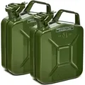 Produktbild: BW® Kraftstoffkanister Metall Benzinkanister 2x 5 Liter - Olivgrün - RAL 6003 - TÜV-geprüft und UN-Zulassung - Made in Europe