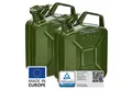 Produktbild: BW Benzinkanister Metall Kraftstoffkanister 2x 5 Liter - Olivgrün - RAL 6003 (nach NATO Standard, Made in Europe), TÜV-geprüft und UN-Zulassung