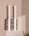 Produktbild: Metallbude Handtuchhalter NALI - 2er Set Weiß - Wandmontage - Pulverbeschichtetes Stahlrohr - Kratz-, Stoß- & Schlagfest - 4x10x50 cm