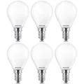 Produktbild: 6 x Philips LED Filament Tropfen 4,3W = 40Watt E14 Matt 470lm neutralweiß 4000K