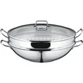 Produktbild: WMF Macao Wok mit Deckel 4teilig (792566040), Edelstahl (Wok Pfanne, Edelstahl, 36.36 x 14.80 cm) (07.9256.6040)