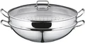 Produktbild: Wok Macao, Ø 36 cm, 4-tlg. Wokpfanne Edelstahl mit Dämpfeinsatz und Glasdeckel