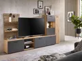 Produktbild: Wohnwand ANCONA in Artisan Eiche Nb. / anthrazit, Lamellenoptik, LED-Beleuchtung, (BxHxT) 250x135x38 cm