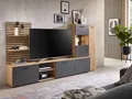 Produktbild: Wohnwand ANCONA in Artisan Eiche Nb. / anthrazit, Lamellenoptik, LED-Beleuchtung