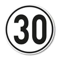 Produktbild: 30 km/h Aufkleber I Größe Ø 10 cm I Geschwindigkeitsaufkleber I kfz_537